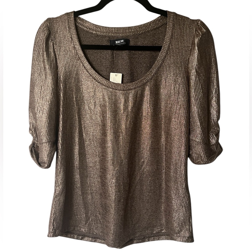 Maeve Anthropologie Lexi Shimmer Short Sleeve Short Size S